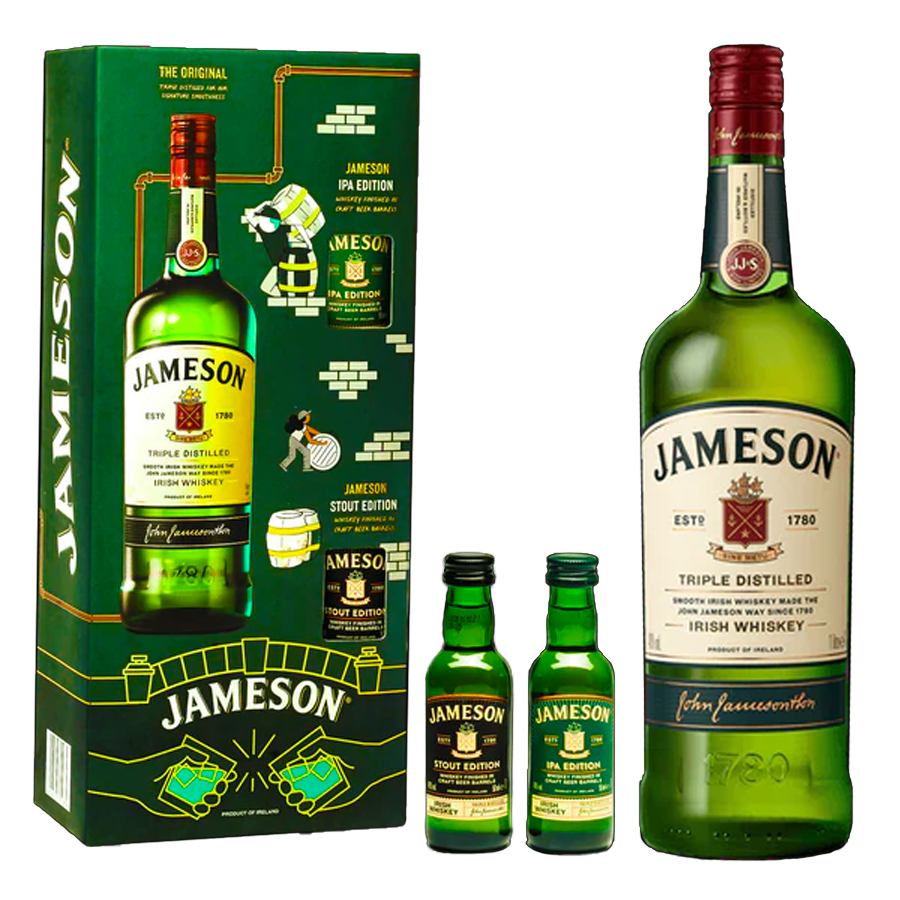Buy Jameson Irish Whiskey 1L with Jameson Stout and IPA Edition 50ml Minis  - Price, Offers, Delivery