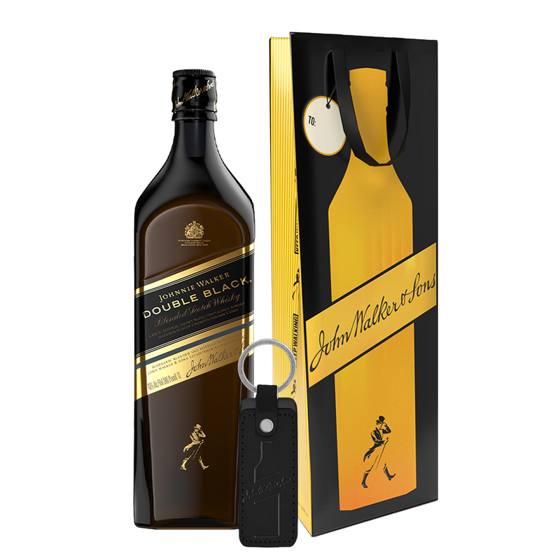 Johnnie Walker Double Black Label 1L with Gift Bag and Keychain