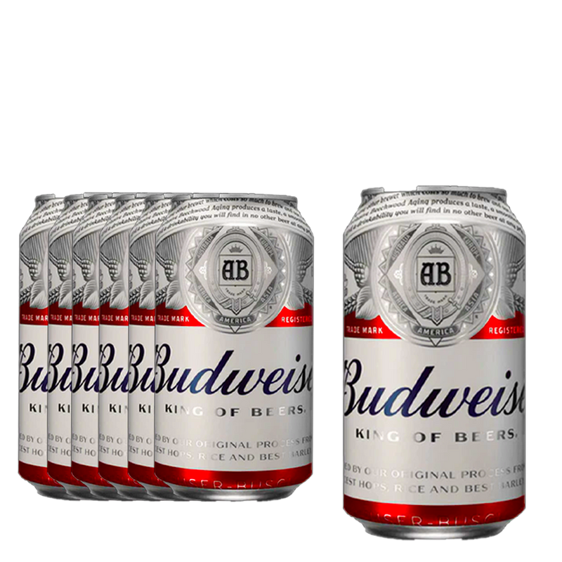 Budweiser Can 330ml Can 6+1 Bundle