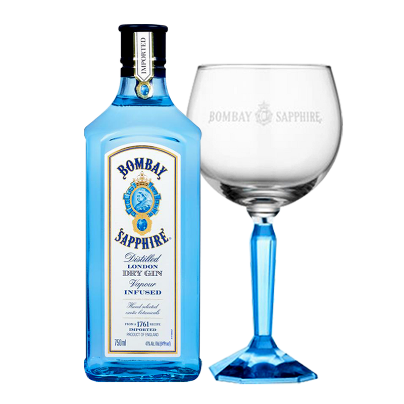 Bombay Sapphire 750ml with Limited Edition Big Balloon Glass