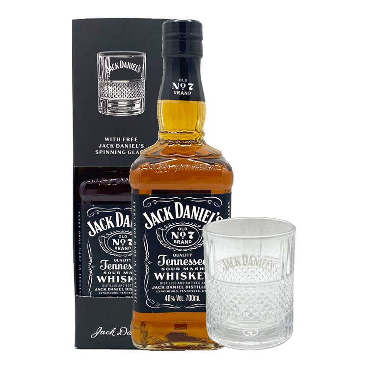 Jack Daniel's Old No. 7 Tennessee Whiskey 700ml with Spinning Glass