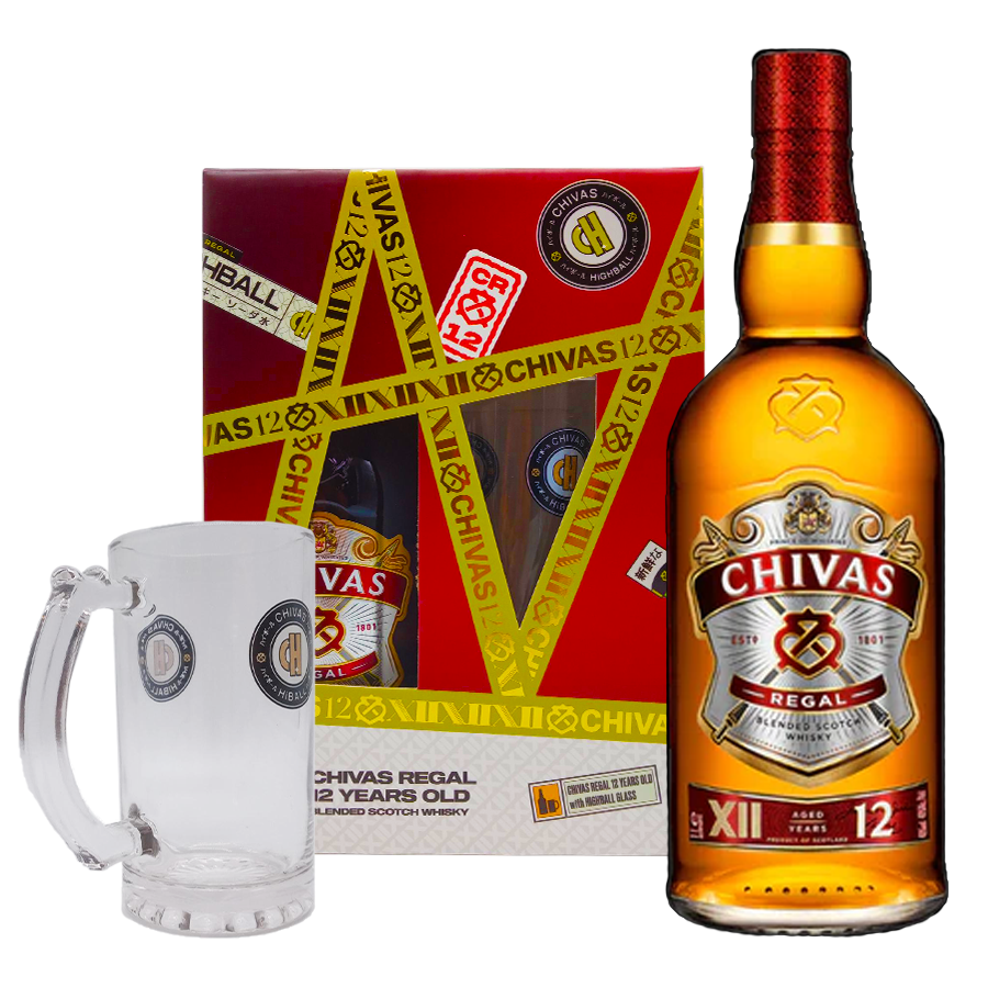 Chivas Regal 12 Year Old 1L with Limited Edition Highball Glass VAP 2023