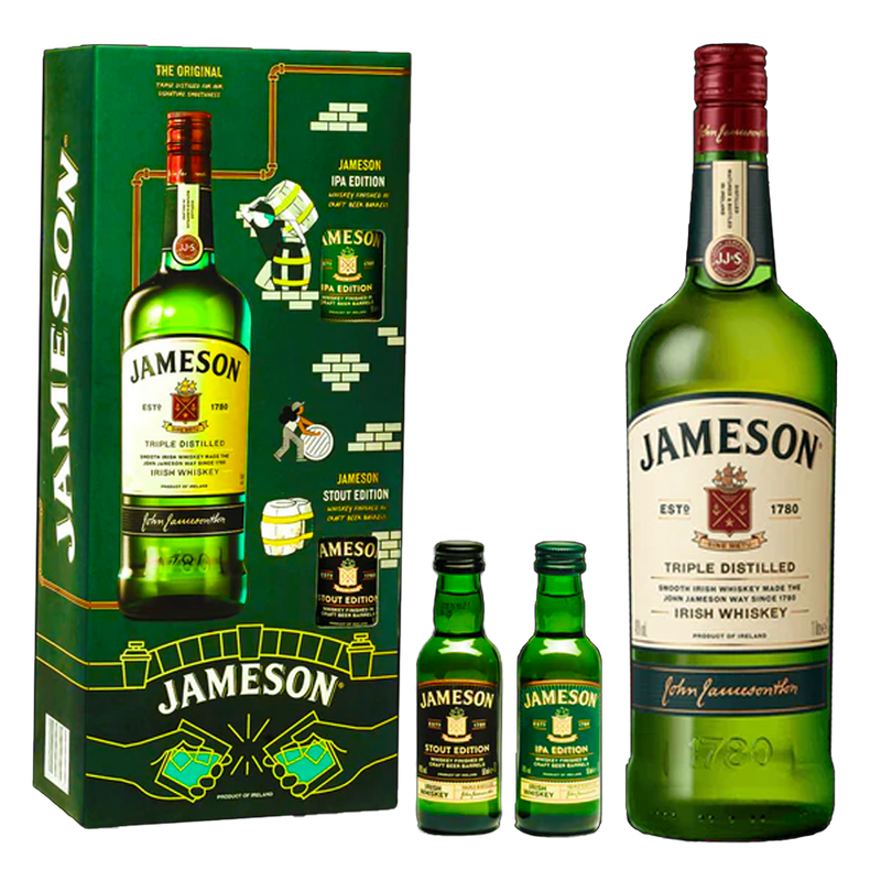 Jameson Irish Whiskey 1L with Jameson Stout and IPA Edition 50ml Minis
