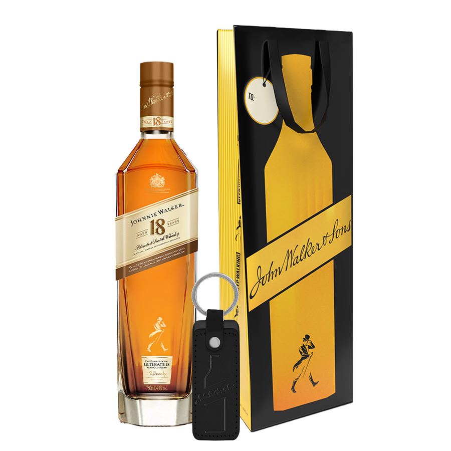Johnnie Walker 18 Year Old 750ml with Gift Bag and Keychain
