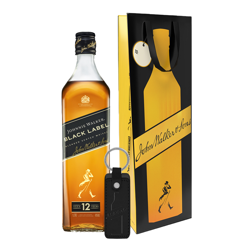 Johnnie Walker Black Label 1L with Gift Bag and Keychain (No Box)