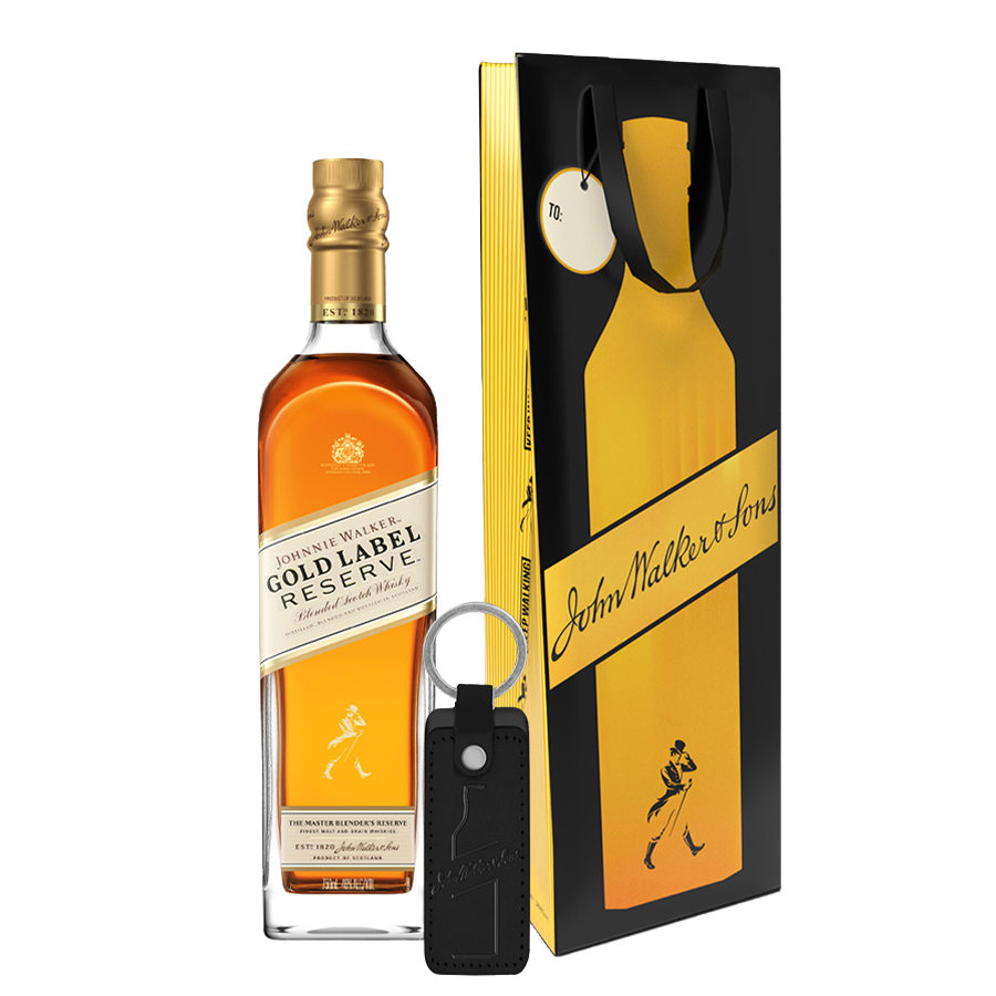 Johnnie Walker Gold Label 750ML with Gift Bag and Keychain
