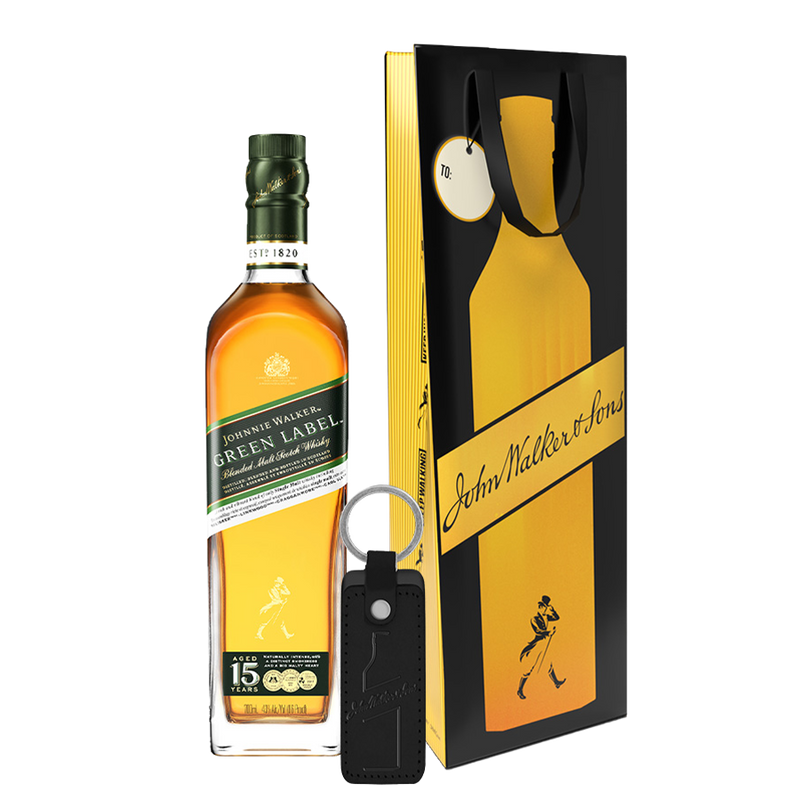 Johnnie Walker Green Label 700ml with Gift Bag and Keychain