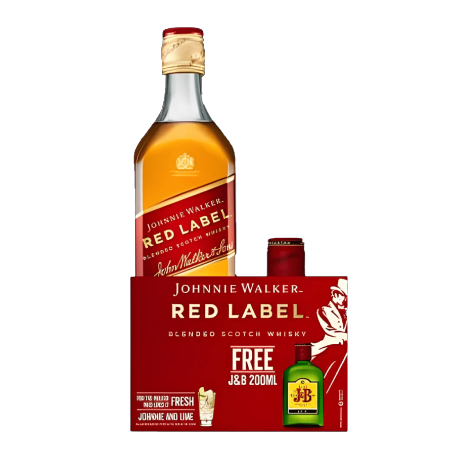Johnnie Walker Red Label 1L with J&B Rare 200ml