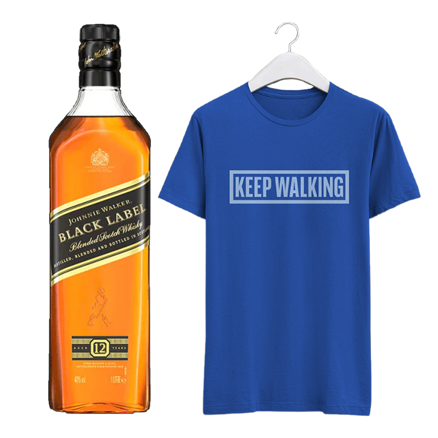 Johnnie Walker Black Label 700ml with T-Shirt