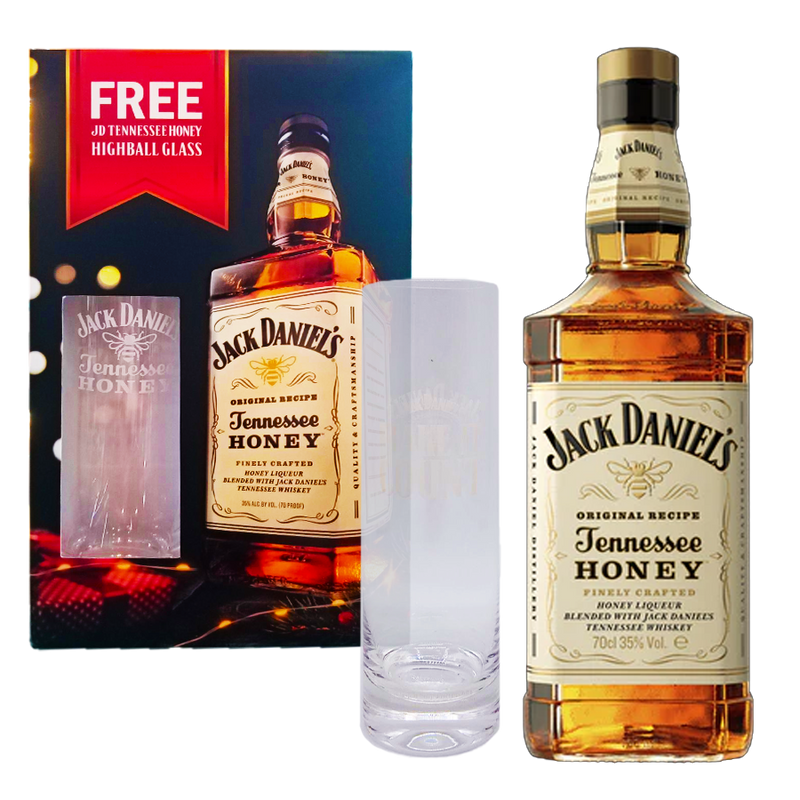 Jack Daniel's Tennessee Honey 700ml with Highball Glass