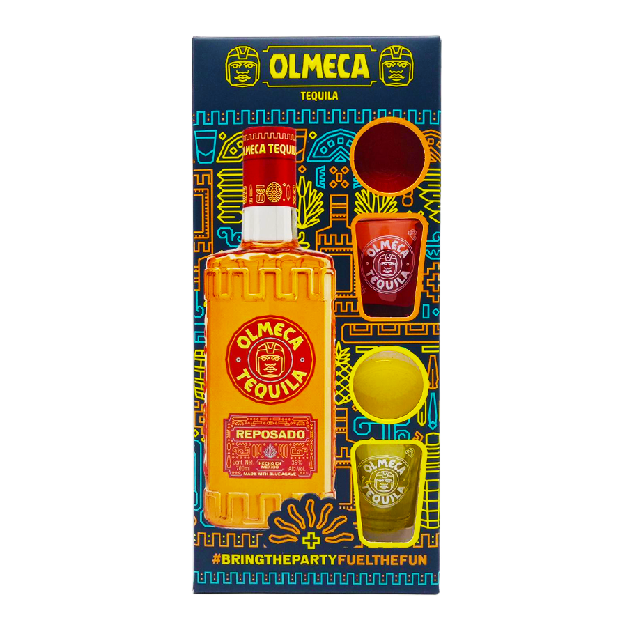 Olmeca Tequila 700ml Luminous Shot Glass Pack