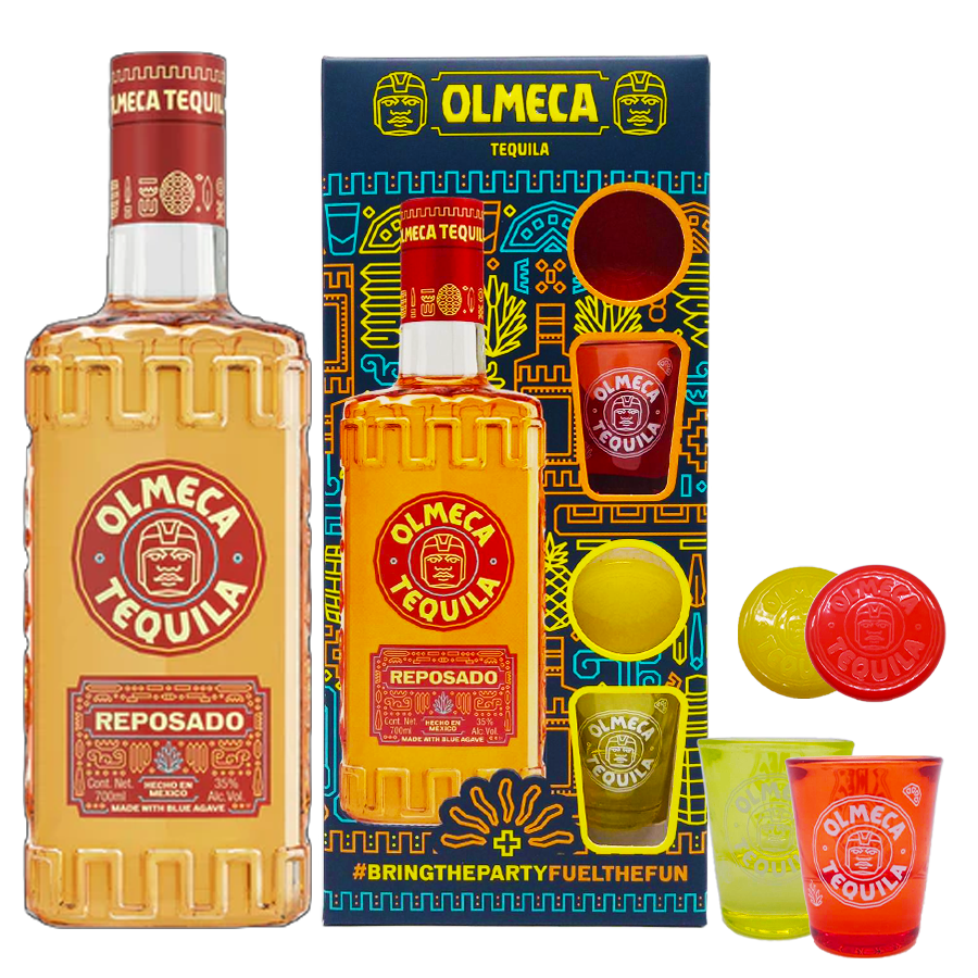 Olmeca Tequila 700ml Luminous Shot Glass Pack