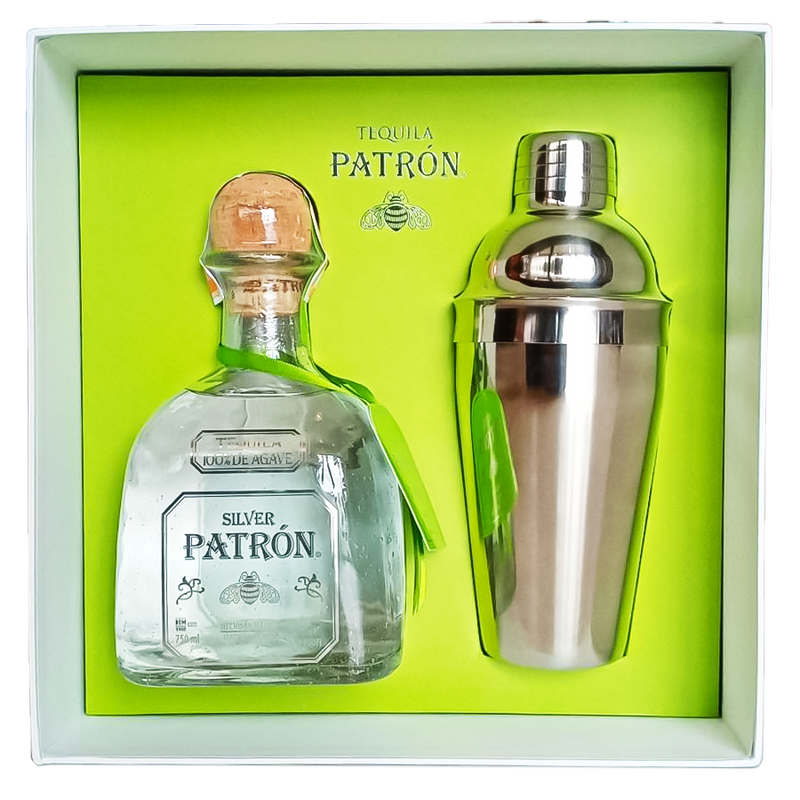 Patron Silver 750ml Gift Box with Shaker