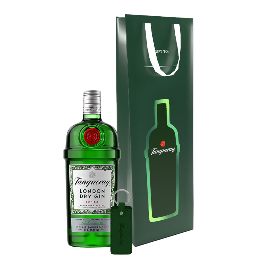Tanqueray London Dry Gin 750ml with Gift Bag and Keychain