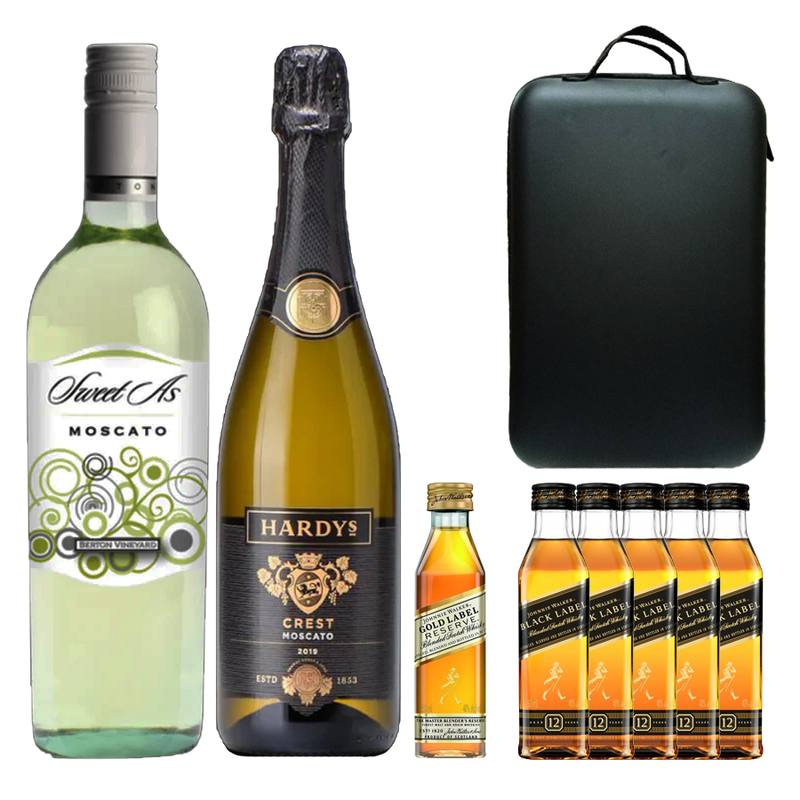 Sweet As Moscato and Hardy's Crest Moscato Bundle with Wine Bottle Travel Hardcase