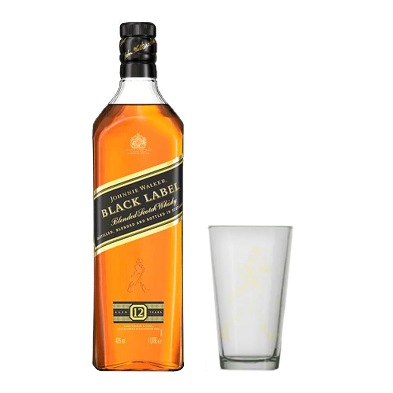 Johnnie Walker Black Label 1L with Highball Glass