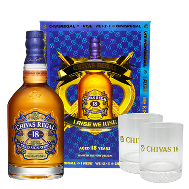 Chivas Regal 18 Year Old  700ml with 2 Limited Edition Glasses VAP 2022