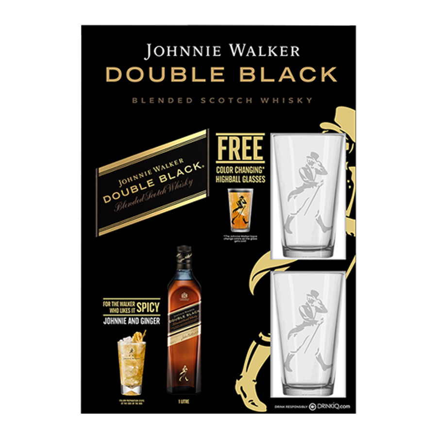 Johnnie Walker Double Black Label 1L Highball Pack