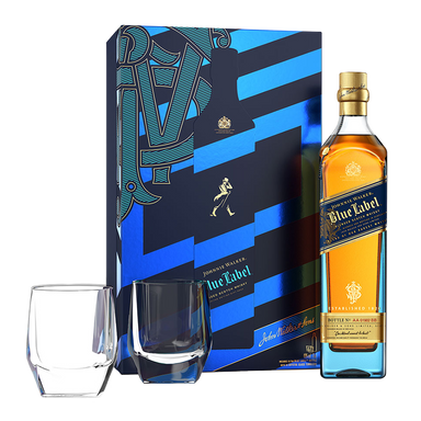 Johnnie Walker Blue Label 750ml Gift Pack with 2 Crystal Glasses