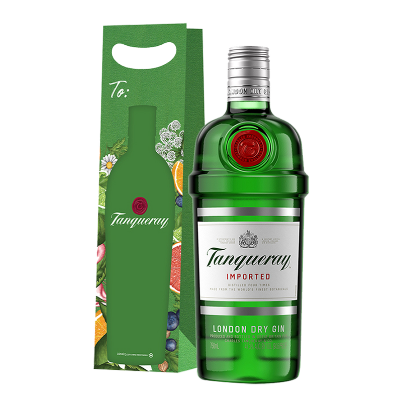 Tanqueray London Dry Gin 750ml with Gift Bag and Note Card