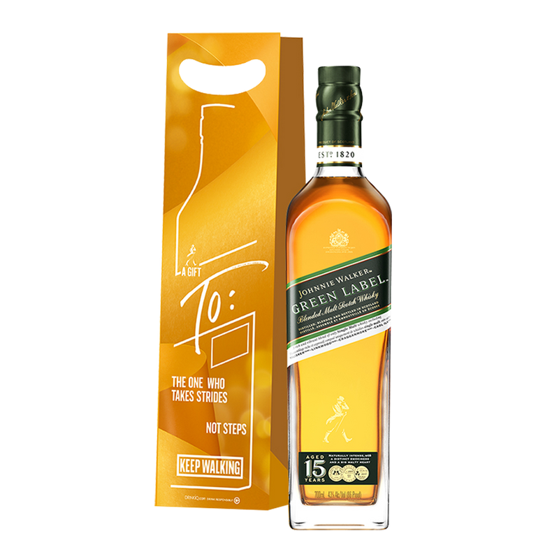 Johnnie Walker Green Label 700ml with Gift Bag and Note Card