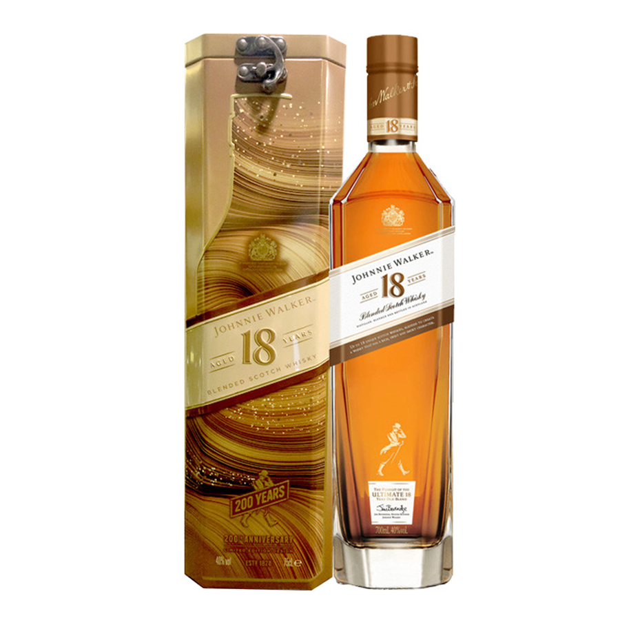 Johnnie Walker 18 Year Old 750ml with 200th Anniversary Edition Canister
