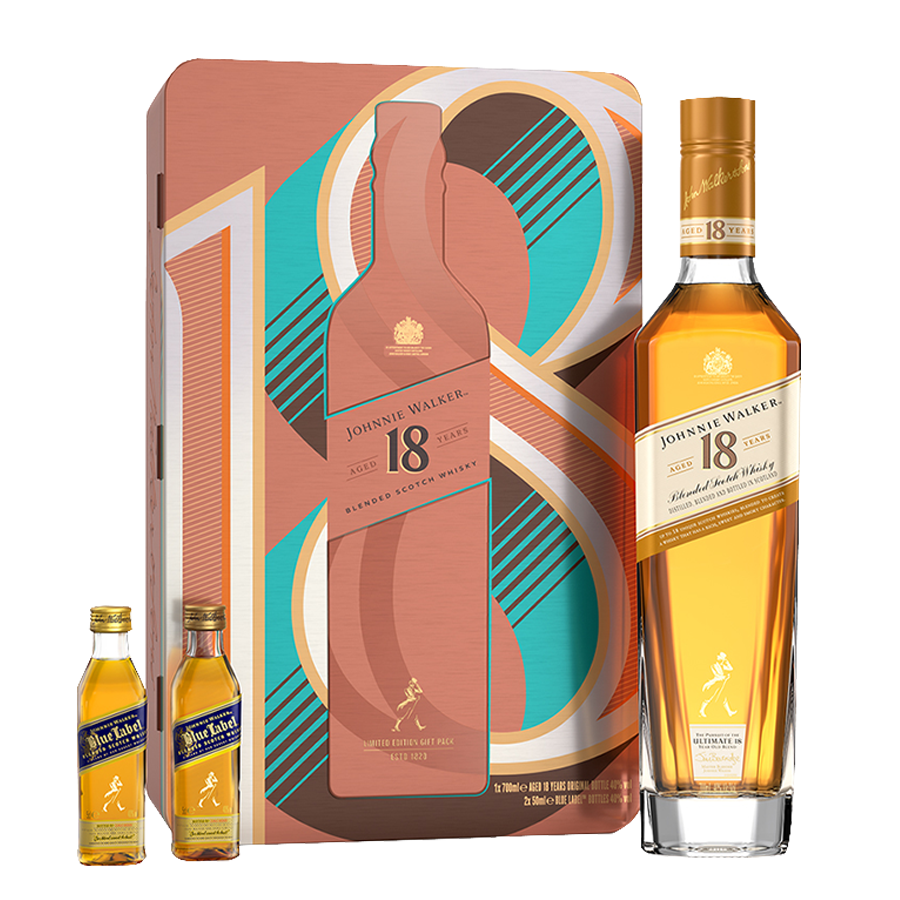 Johnnie Walker 18 Year Old 750ml Festive Gift Pack