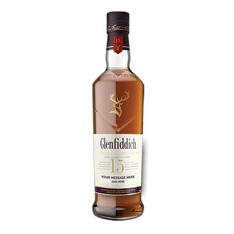 Glenfiddich 15 Year Old 700ml with Personalized Label