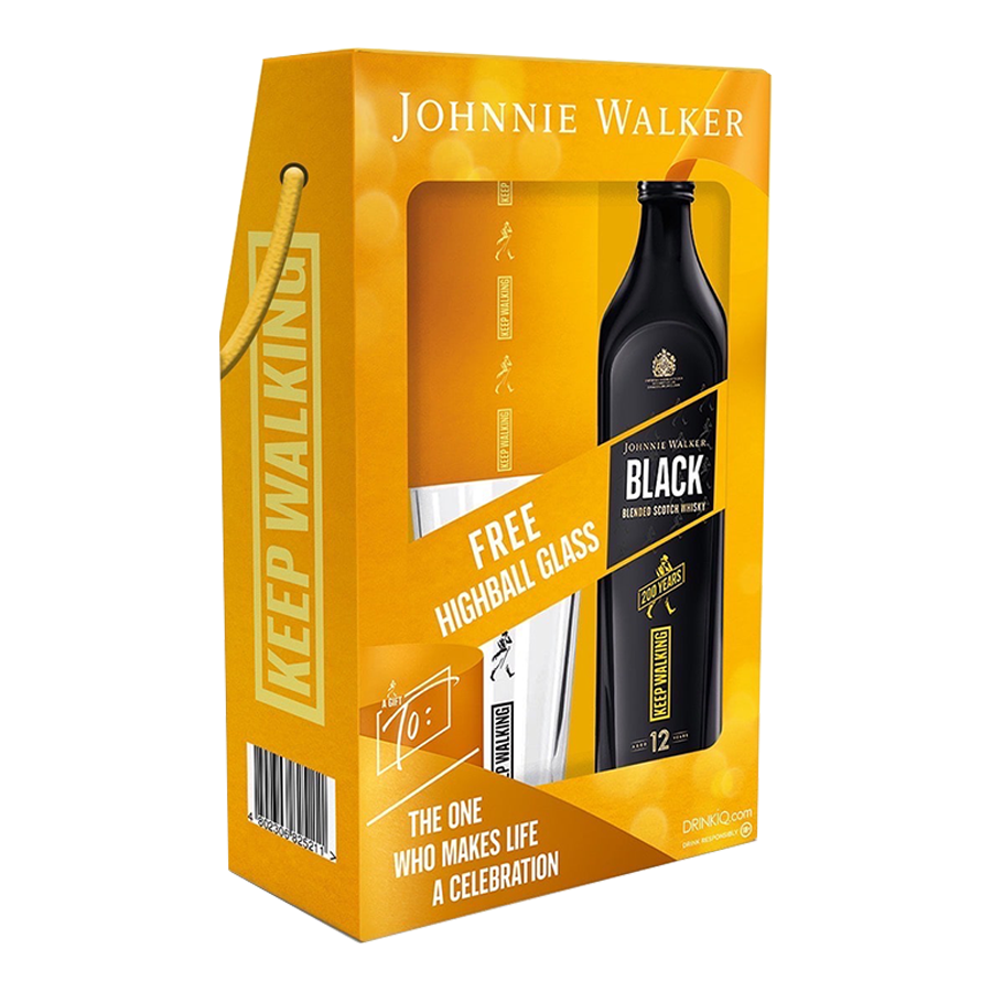 Johnnie Walker Black Label Icon Edition 1L with Highball Glass