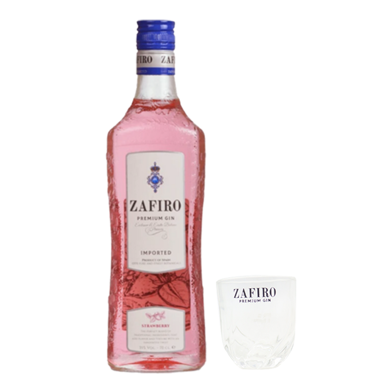 Zafiro Strawberry 700ml with Shot Glass