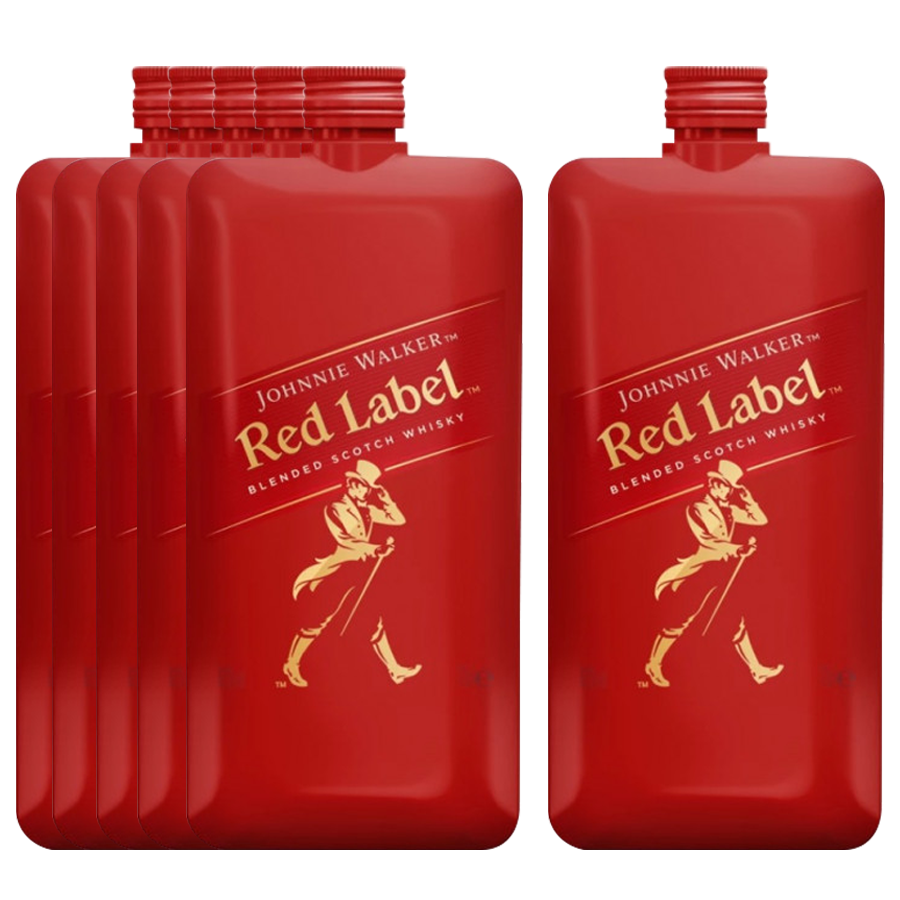 Johnnie Walker Red Label Pocket Scotch 200ml 5+1 Bundle