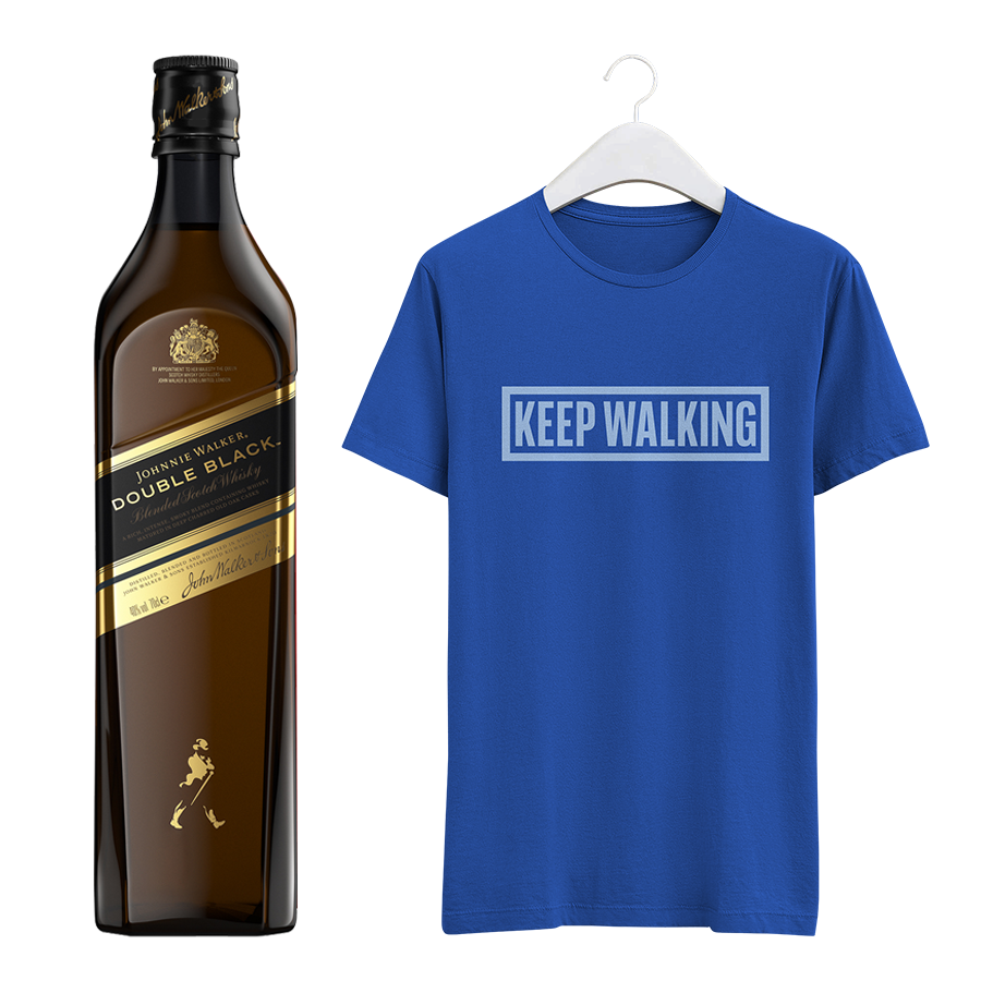 Johnnie Walker Double Black Label 700ml with T-Shirt