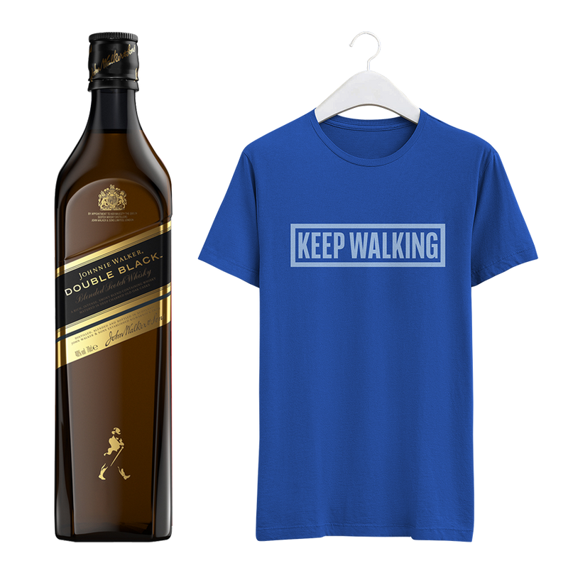 Johnnie Walker Double Black Label 700ml with T-Shirt
