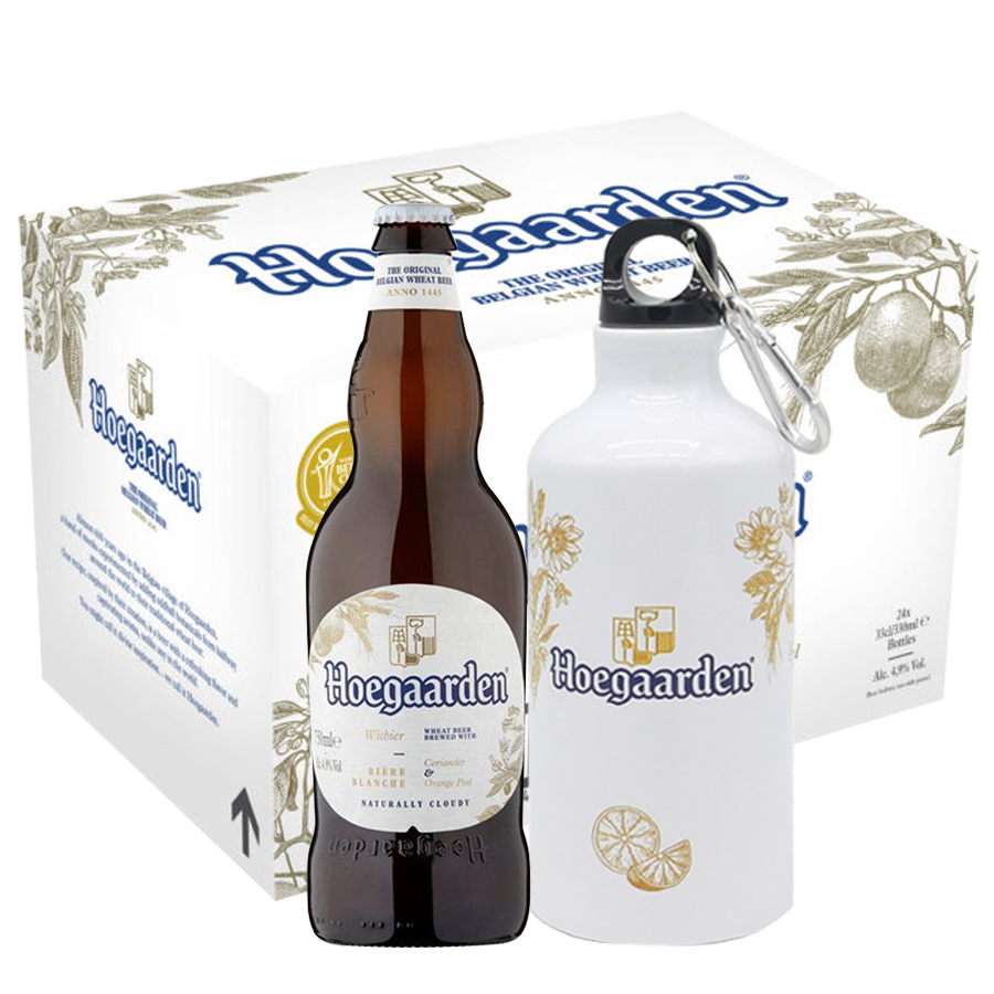 Hoegaarden White Bottle 330ml Case of 24 with Tumbler