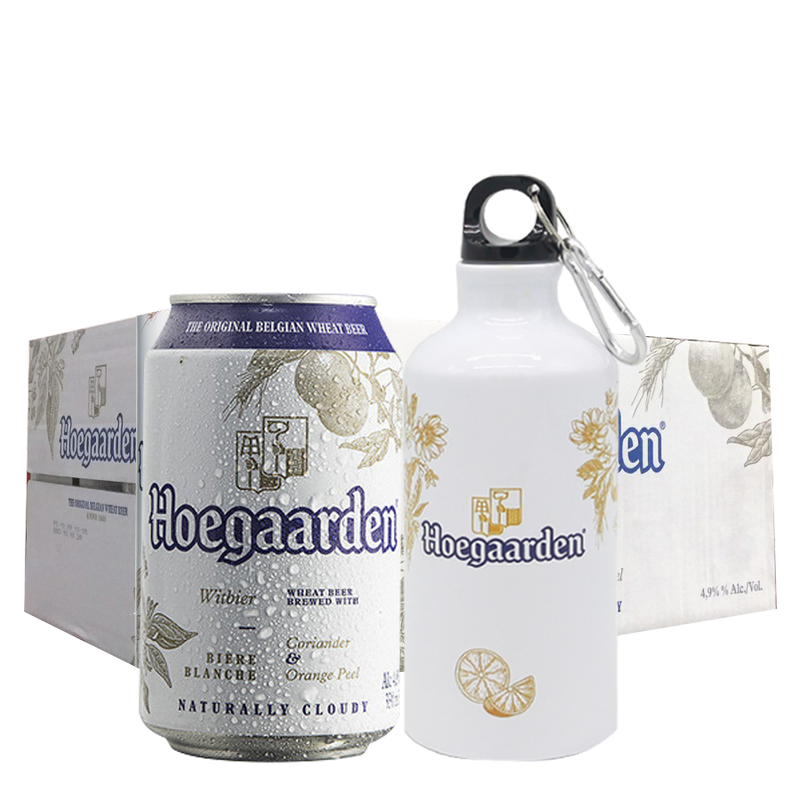 Hoegaarden White Can 330ml Case of 24 with Tumbler