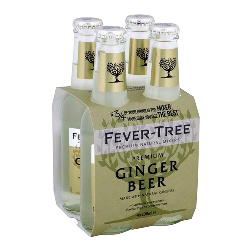 Fever Tree Ginger Beer Tonic Water 200ml 4-Pack