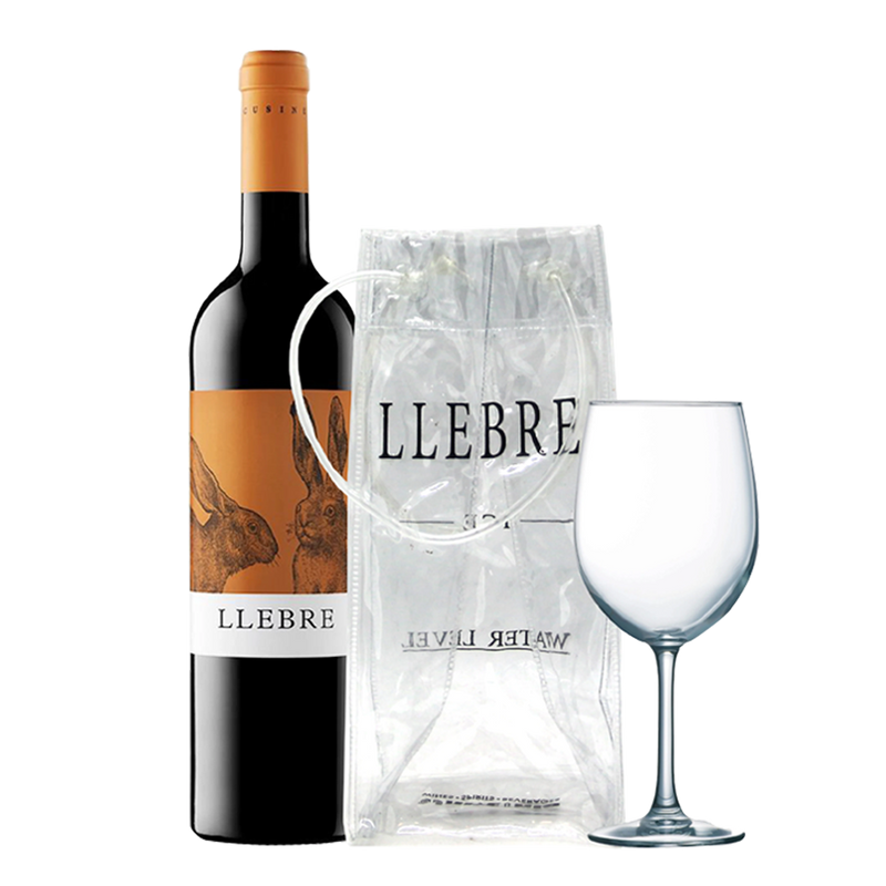 Llebre 750ml with Llebre Wine Bag Cooler and Wine Glass