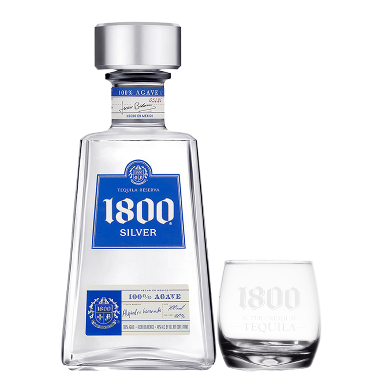 1800 Silver 750ml with 1800 Dancing Glass