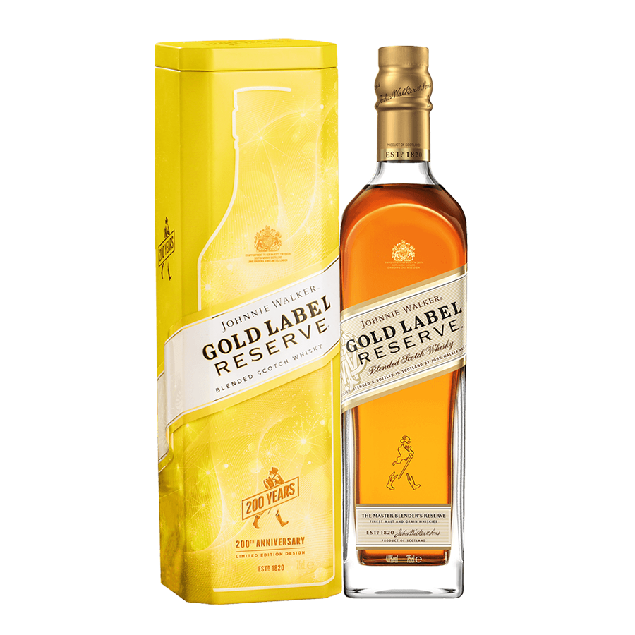 Johnnie Walker Gold Label 750ml with 200th Anniversary Edition Canister