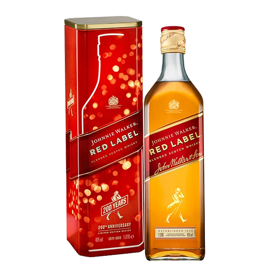 Johnnie Walker Red Label 1L with 200th Anniversary Edition Canister
