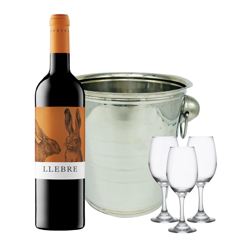 Llebre 750ml with 3 Wine Glasses and Ice Bucket