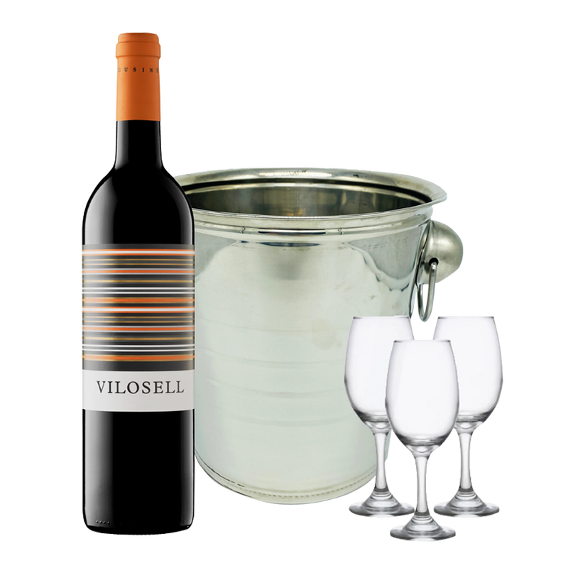 Vilosell 750ml with 3 Wine Glasses and Ice Bucket