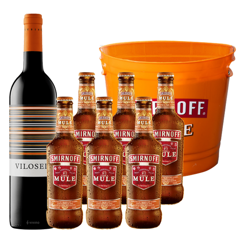 Vilosell 750ml with Smirnoff Mule 330ml Pack of 6 and Bucket