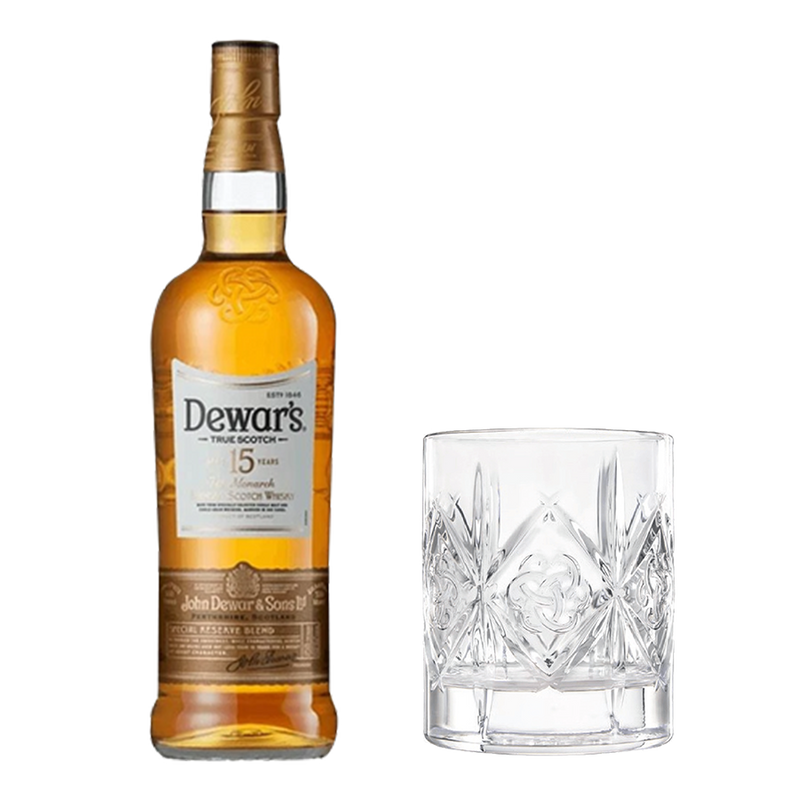 Dewar's 15 Year Old 750ml with Rock Glass