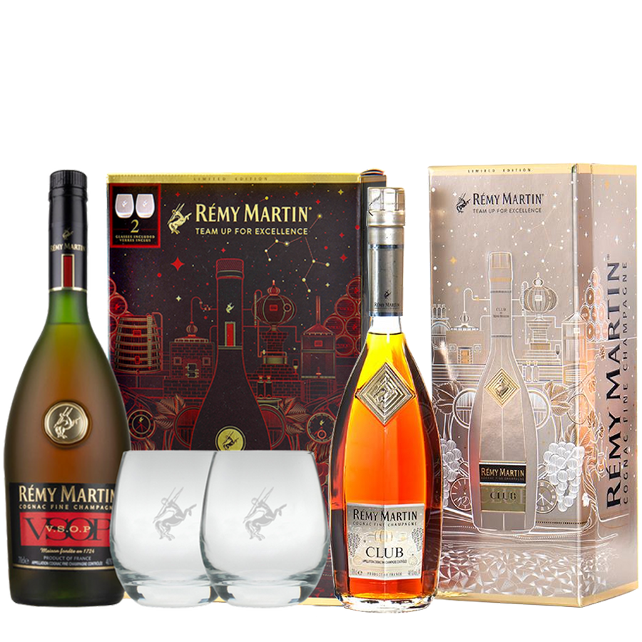 Remy Martin VSOP Holiday Gift Pack and Remy Martin Club Holiday Gift Pack Bundle of 2